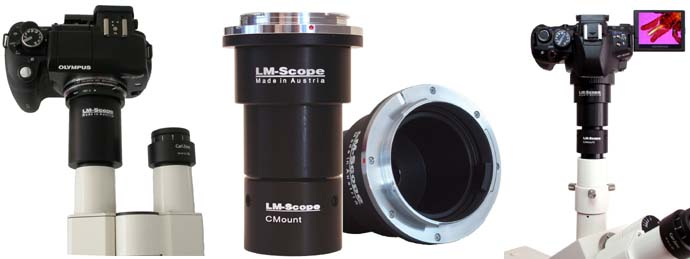 Online configurator: LM microscope adapter for all digital cameras and microscopes