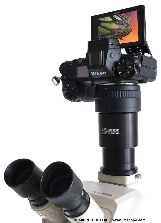 Microscope adaptateur : exemple application solution adaptateur microscope Olympus SZ