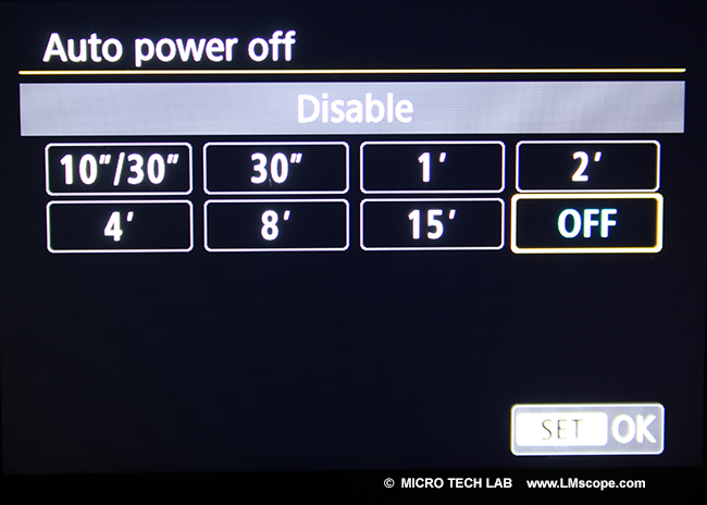 auto power off disable