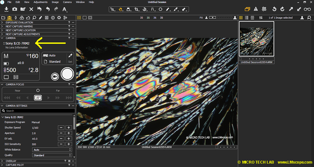  Capture One Pro Software  Einsatz am Mikroskop