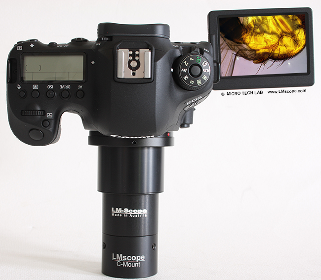 Mikroskopadapter fr Kamera mit beweglichem Display Canon Utility Software