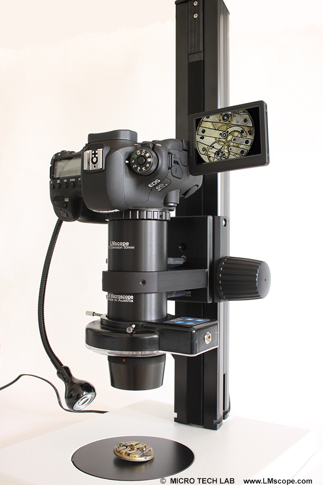 LM macroscope 9x microscope camera Canon EOS