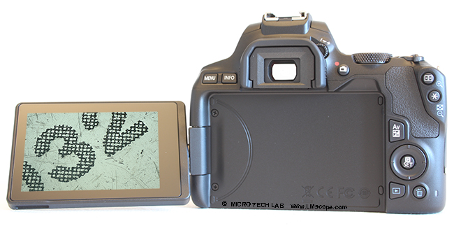 Mikroskopkamera Canon EOS 250D bewegliches Display Touchscreen, Praktisch fr die Mikroskopie