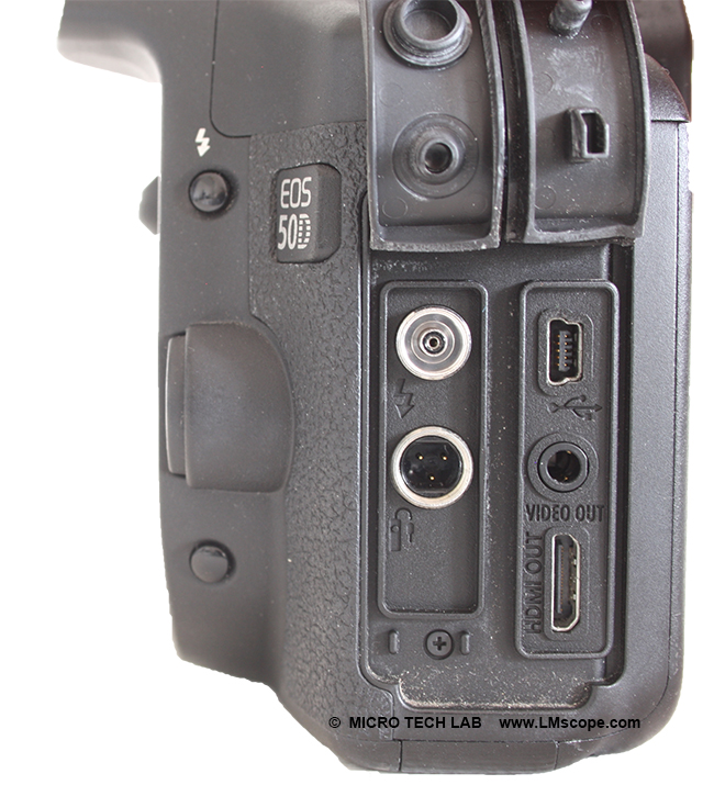 Canon EOS 50D: HDMI, USB Port