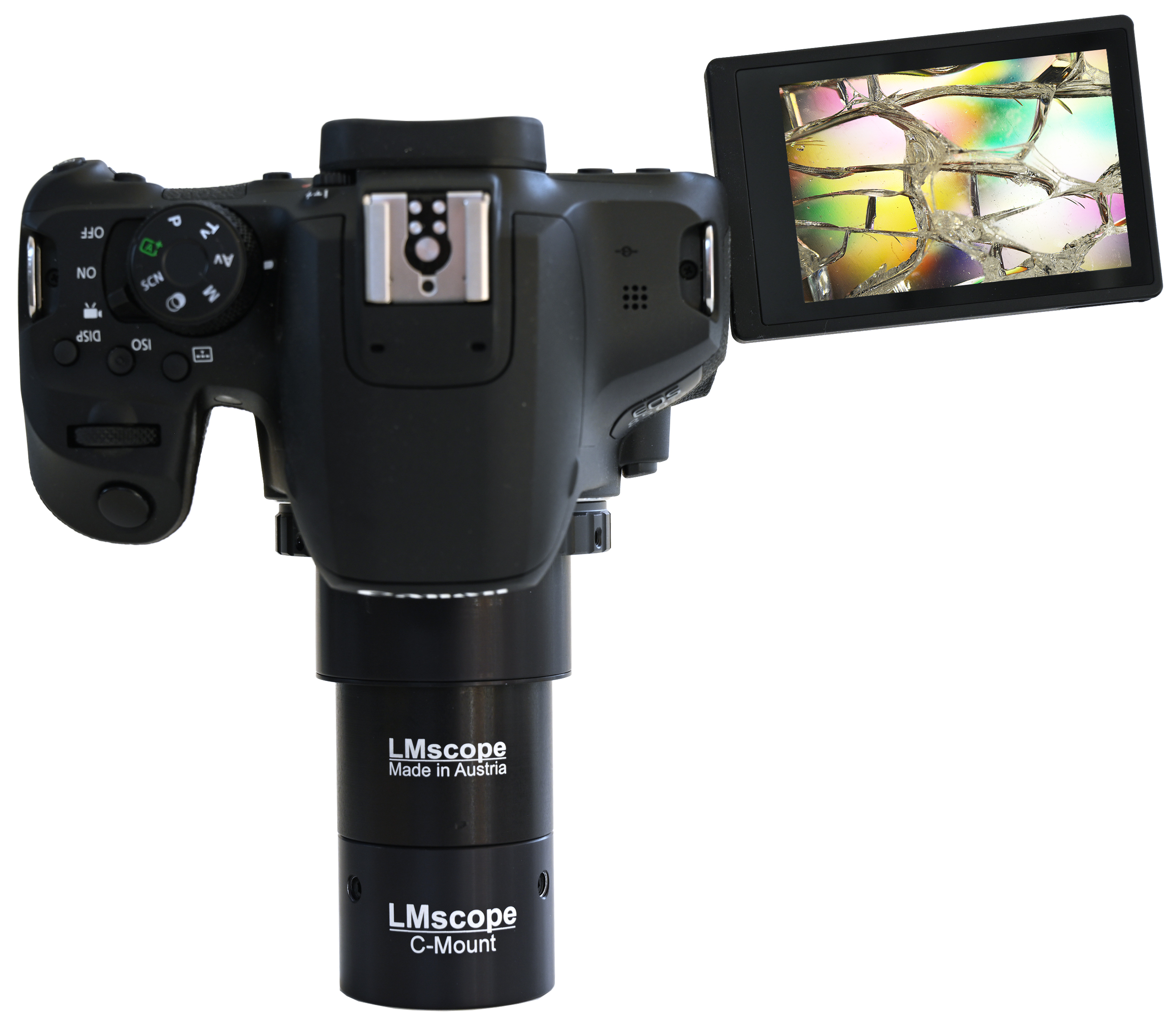  Canon EOS 850D display camera adapter microscope use
