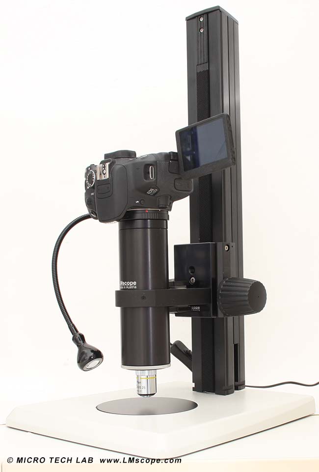 LM photomicroscope avec faisceau de rayon centr et optique planachromatique