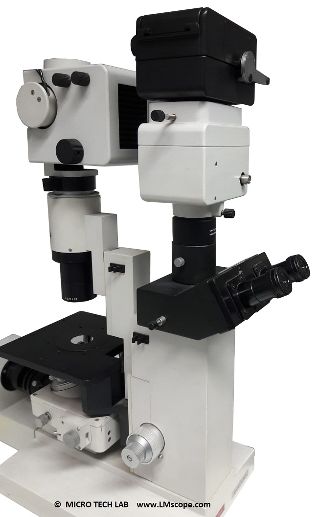 Inversmikroskop Leitz Leica Kameraadapter  mit analoger  Mikroskopkamera