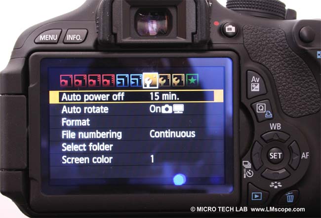 Canon EOS 600D: Activation du mode vise directe
