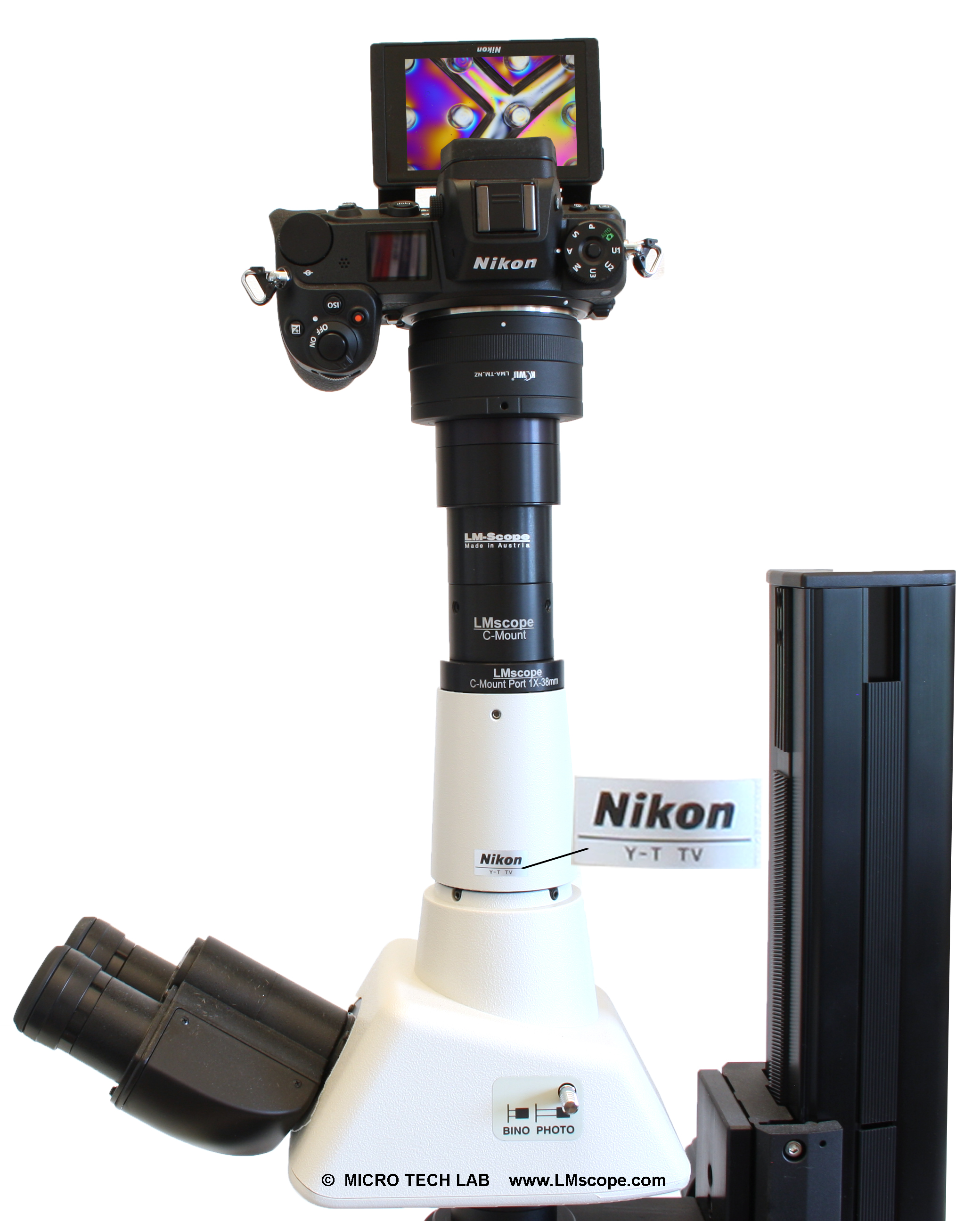 Kamera Adapter, Aufsatz Nikon Fototubus Y-T TV Adapterlsung DSLR und Systemkameras