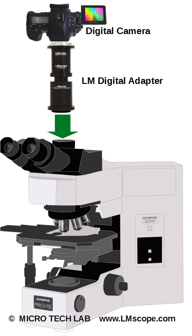 Olympus AX70 microscope photos with digital cameras