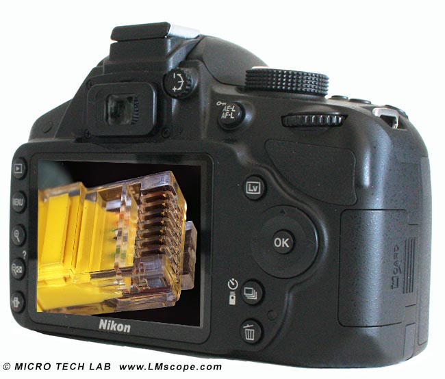 Nikon D3200 Kamera fuer Materialanalyse Adapterlsung