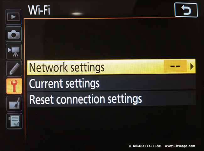 working with WLAN Wi-Fi with camera