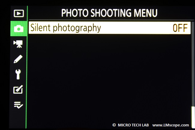 Nikon Z7 silent shooting to avoid vibration