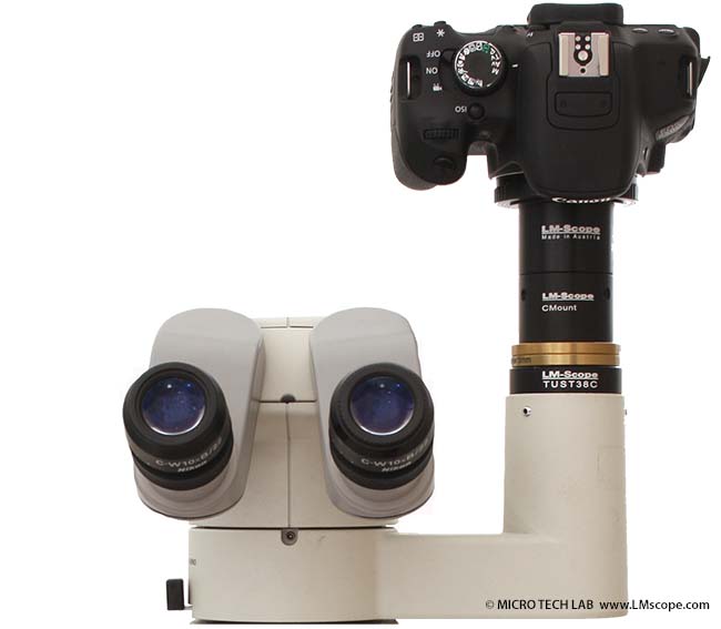 Leitz microscope with Canon EOS 650D adapter solution