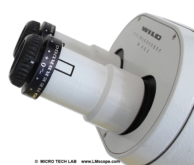 Wild M450 microscope eyepiece tube adapter solution for DSLR and system cameras
