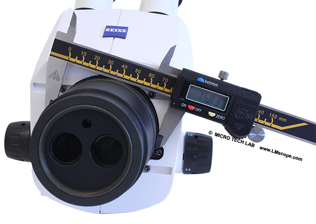 Auenma von 75mm Auendurchmesser,  Zeiss Stemi 305 Stereomikroskop Stativ ersetzen 