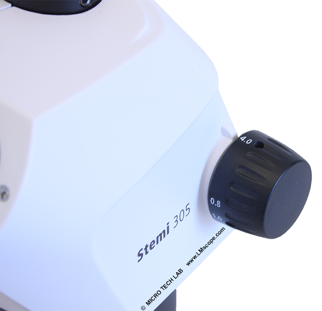 Stereomicroscope zoom 4x with click-stop, for photography adaption