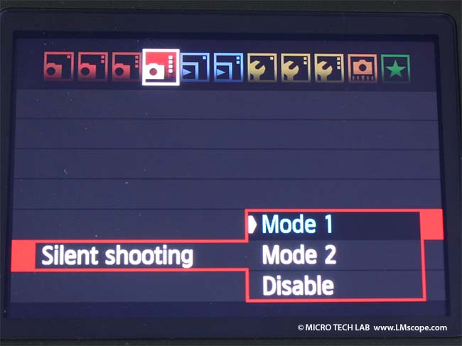mode silencieux Canon EOS 60D