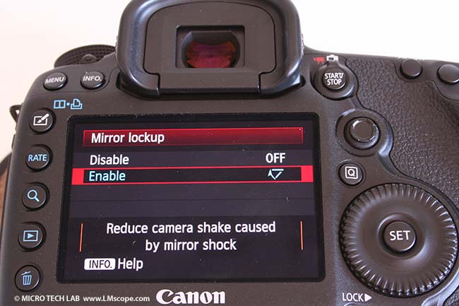 Canon 5D Mark III funcin de bloqueo del espejo