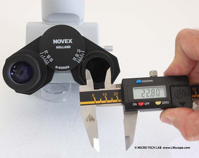 connecting a camera on the eyepiecetube of a Euromex Novex B microscope