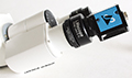 Die Farb-IndustriekameraImaging Source DFK 33UP1300am Mikroskop - mit dem LM Mikroskop Adapter als Verbindungsoptik