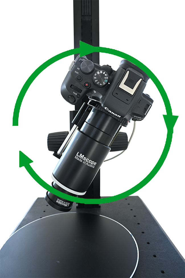 Rotatable: Photo microscope macroscope option rotate viewing angle
