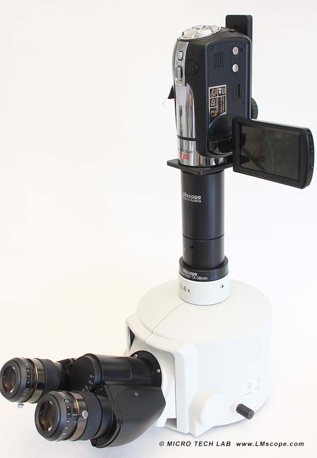 microscope camcorder photo tube adapter angle bracket