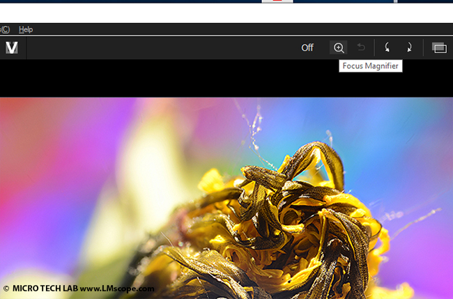 focussing image with focus magnifier Software microscope photo