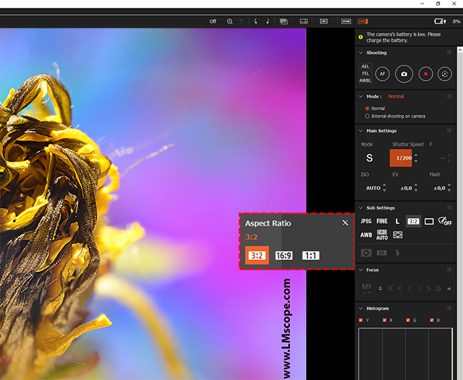  Changer le format image Camra de microscope