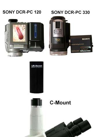 Sony DCR-PC 120 330 auf Mikroskop Adapterlösung