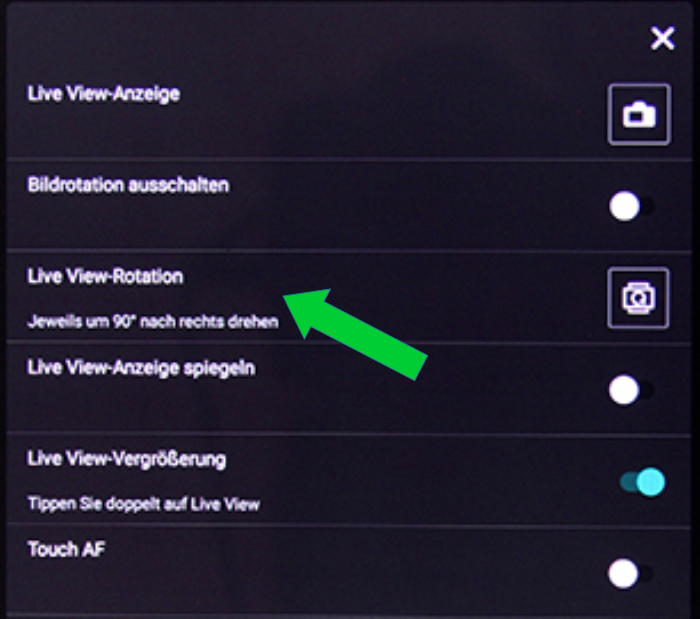 Canon Camera Connect Live View rotation for microscopy