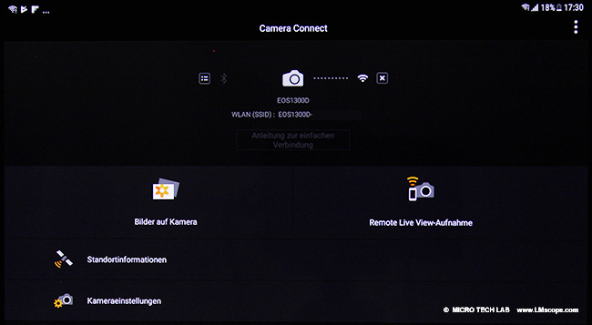 Canon EOS 1300D application Camera Connect