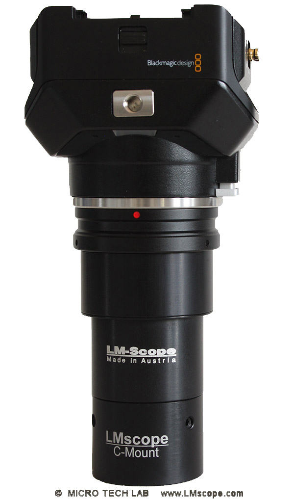Blackmagic Micro Studio Cam 4K adapter solution for microscope