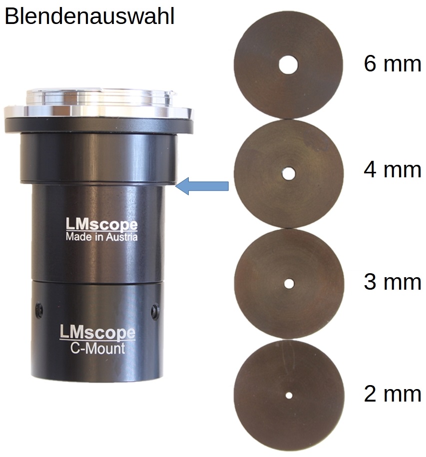 LM Adapter mit Blende unterschiedlicher Durchmesser
