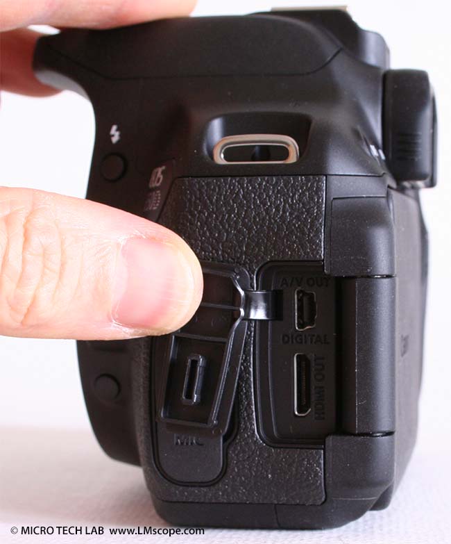 Canon EOS 650D connection ports HDMI USB