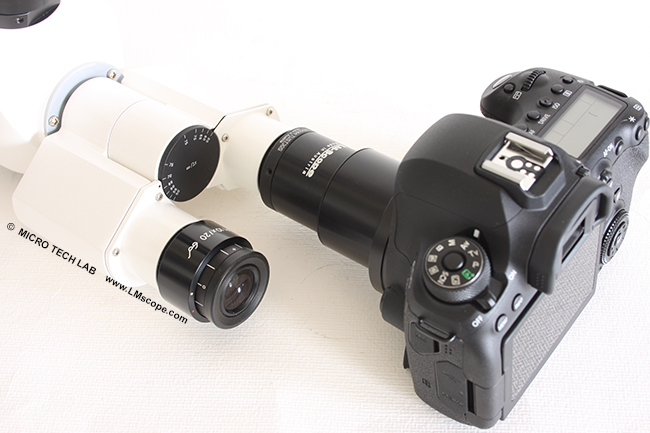 Okuklaradapter Spiegelreflexkamera am Mikroskop