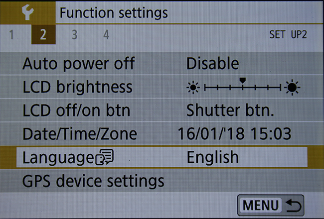 language setting