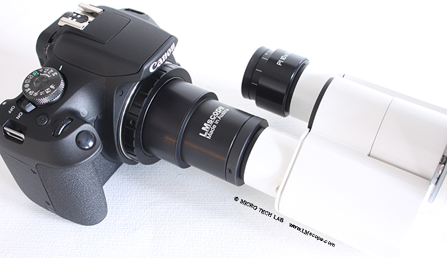 Canon EOS 2000D montage sur le tube oculaire adaptateur microscopique