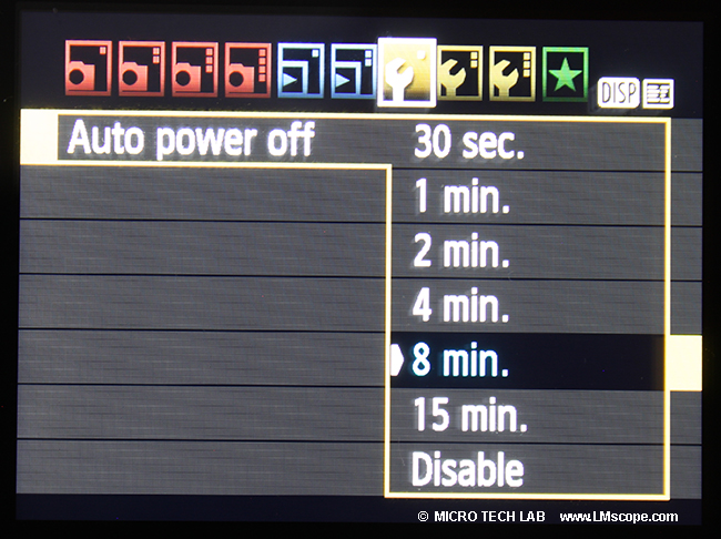 Canon EOS 2000D desactiver auto power off