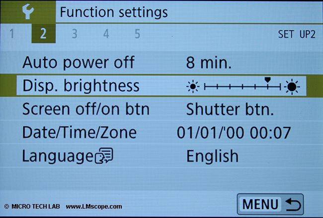 setting display USB camera on microscope: Canon EOS 250D