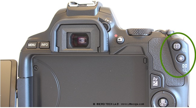 Canon EOS 250D als Mikroskopkamerafokussieren mit Lupenfunktion Mikroskopie
