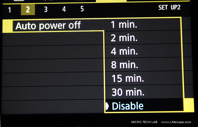 Canon EOS DSLR sensor plain format auto power off