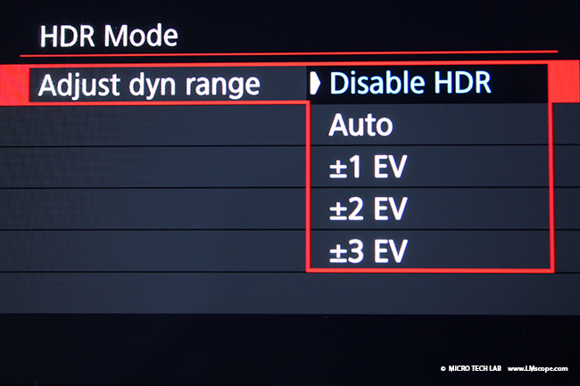 Canon EOS DSLR HDR mode