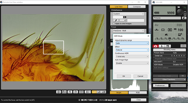 Canon EOS 80D HDR Modus im Remote Live View