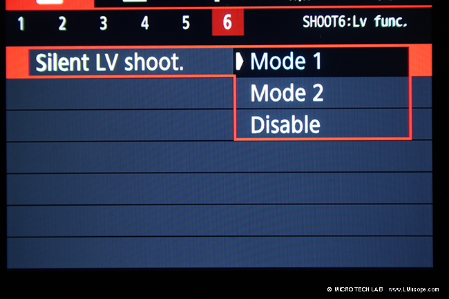 Canon EOS 80D Silent LV Einstellung