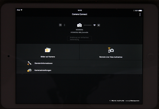 Canon Camera Connect App: EOS 80D drahtlose bertragung der Daten