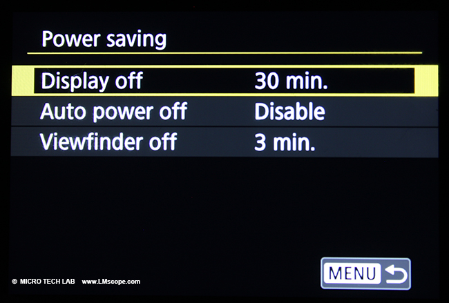 Men: Canon EOS R  auto power off