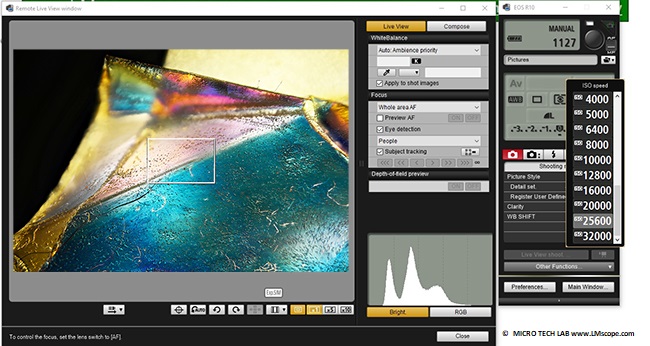  Logiciel de rglages ISO Canon EOS R10, logiciel de microscope