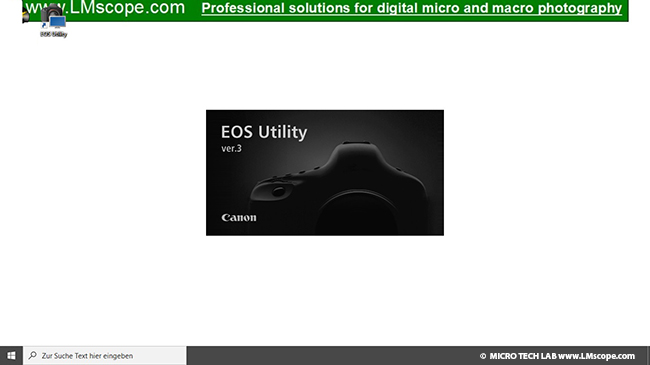 Inicie EOS Utility versión 3