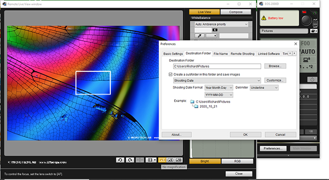 Le Canon EOS 2000D comme appareil photo de microscope : un